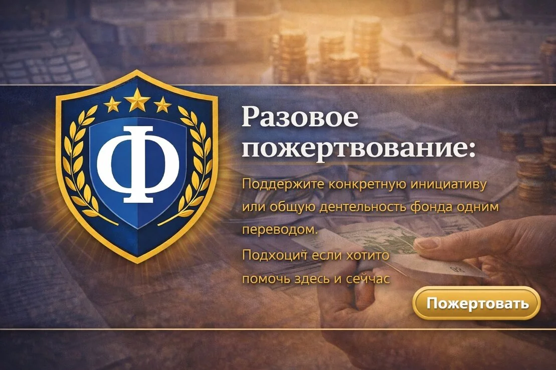 Разовое пожертвование в поддержку фонда
