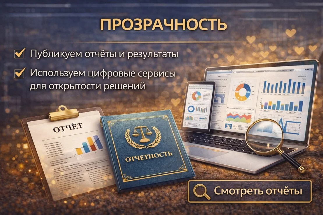 Стеклянная структура символизирует прозрачность